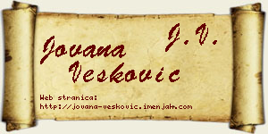 Jovana Vesković vizit kartica